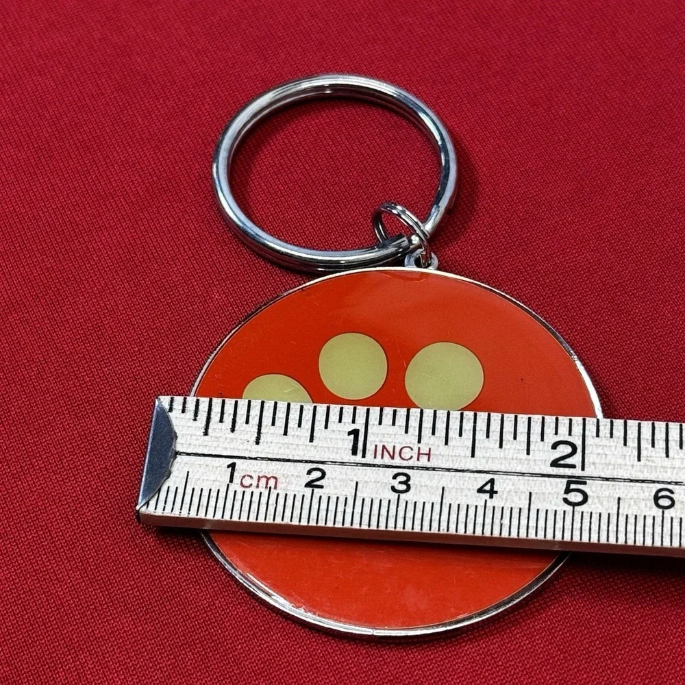 Silver Tone Key Ring With Paw Print In‎ Orange Enamel Circle
